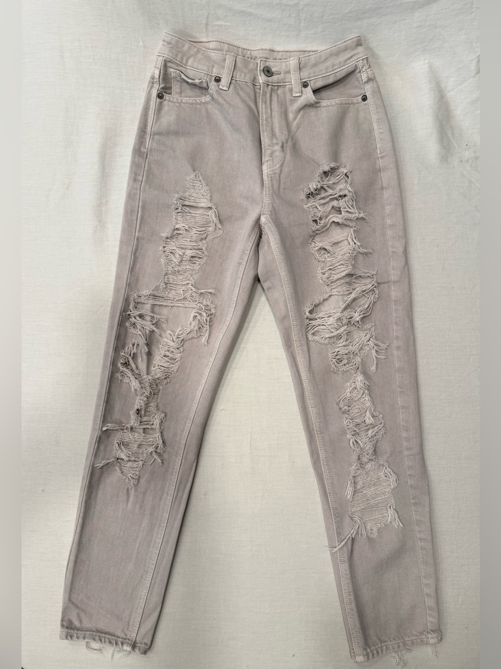 American Eagle Mom Jean Taupe Gray Denim Size 0 Regular
